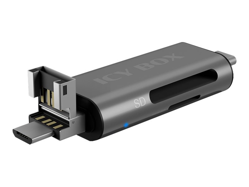ICY BOX IB-CR201-C3 - Kartenleser (SD, microSD, SDHC, microSDHC, SDXC, microSDXC, SDHC UHS-I, microSDHC UHS-I) - micro USB / USB