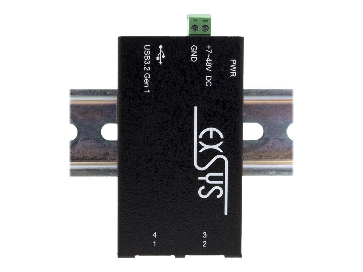 Exsys EX-1181HMS - Hub - 4 x USB 3.2 Gen 1 - an DIN-Schiene montierbar, wandmontierbar - Gleichstrom