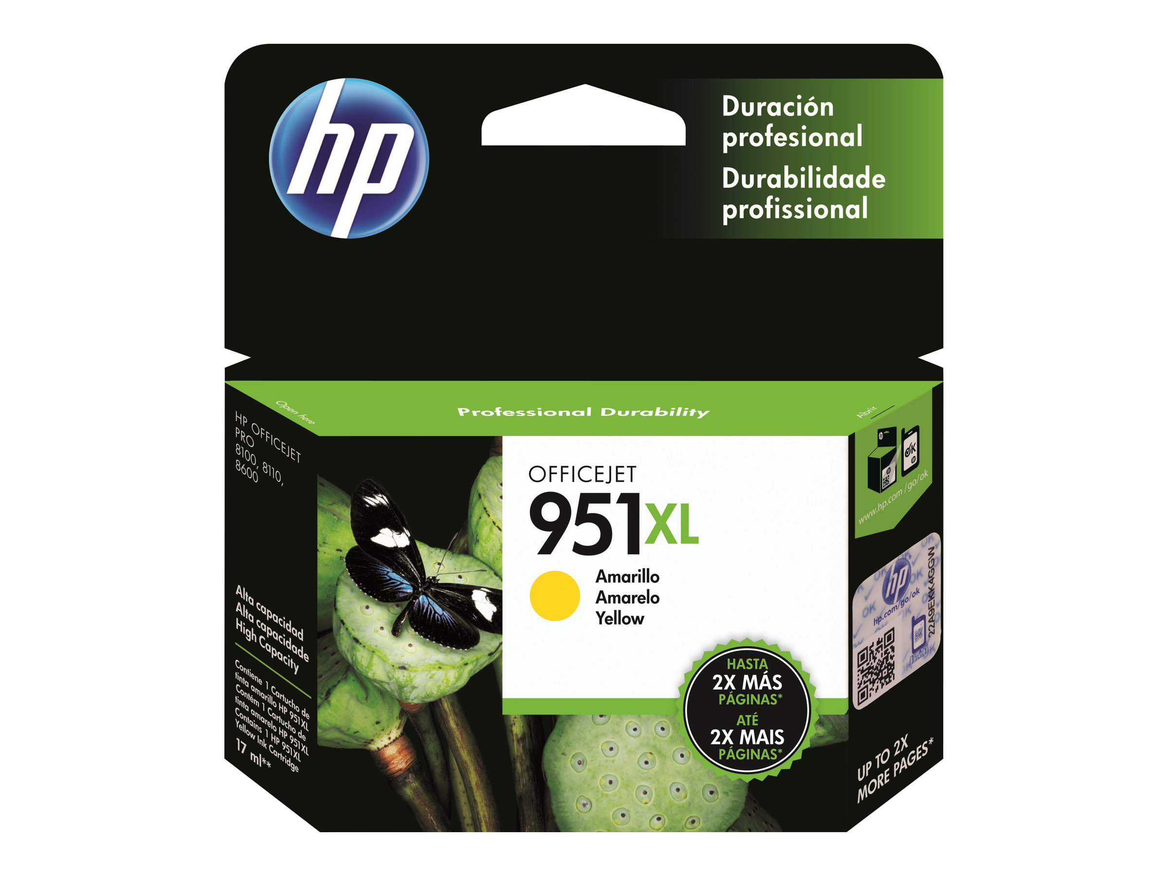 HP 951XL - Hohe Ergiebigkeit - Gelb - original - Tintenpatrone - fr Officejet Pro 251dw, 276dw, 8100, 8600, 8600 N911a, 8610, 8