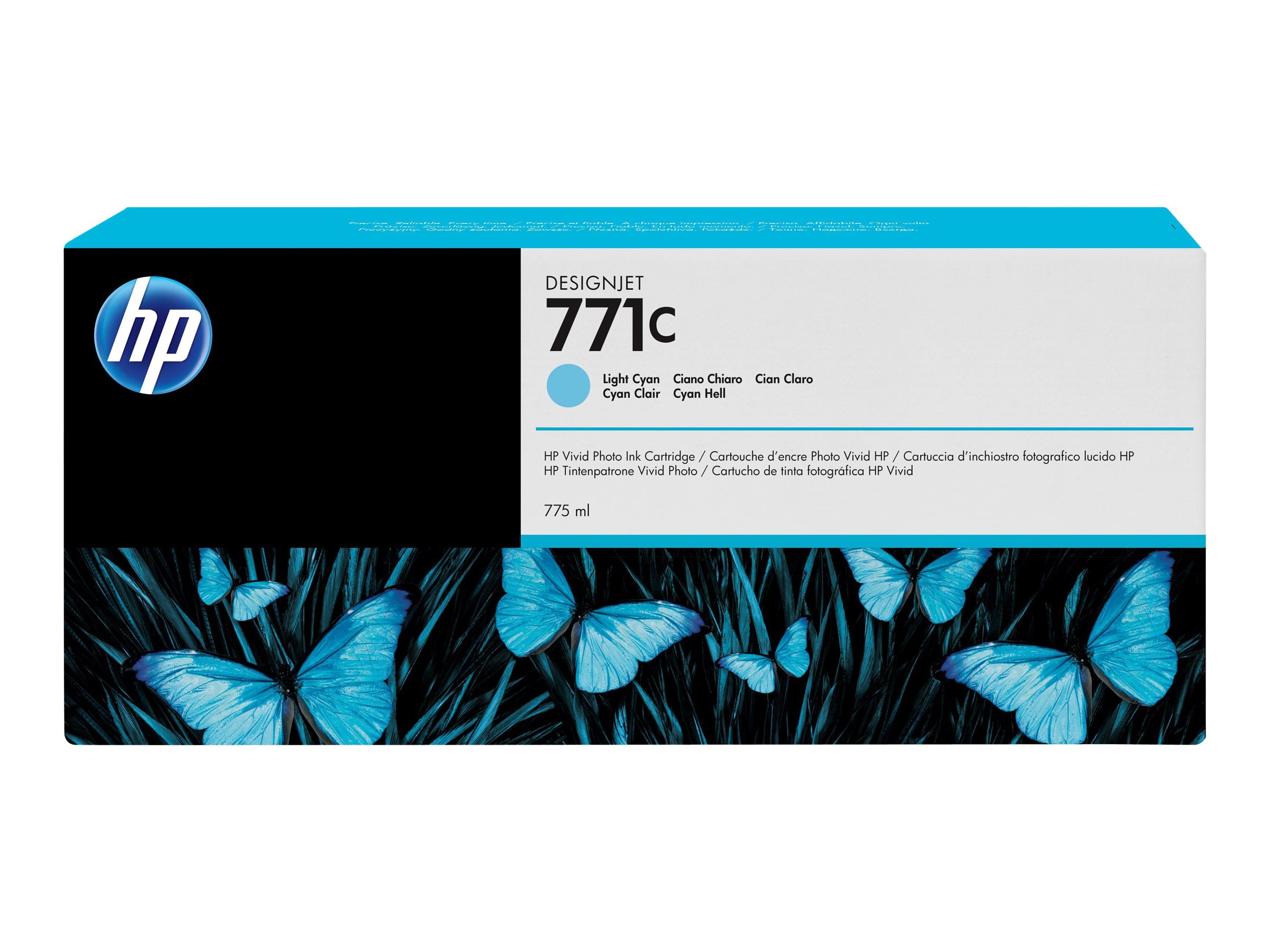HP 771C - 775 ml - hell Cyan - Original - Tintenpatrone - fr DesignJet Z6200, Z6600, Z6610, Z6800, Z6810