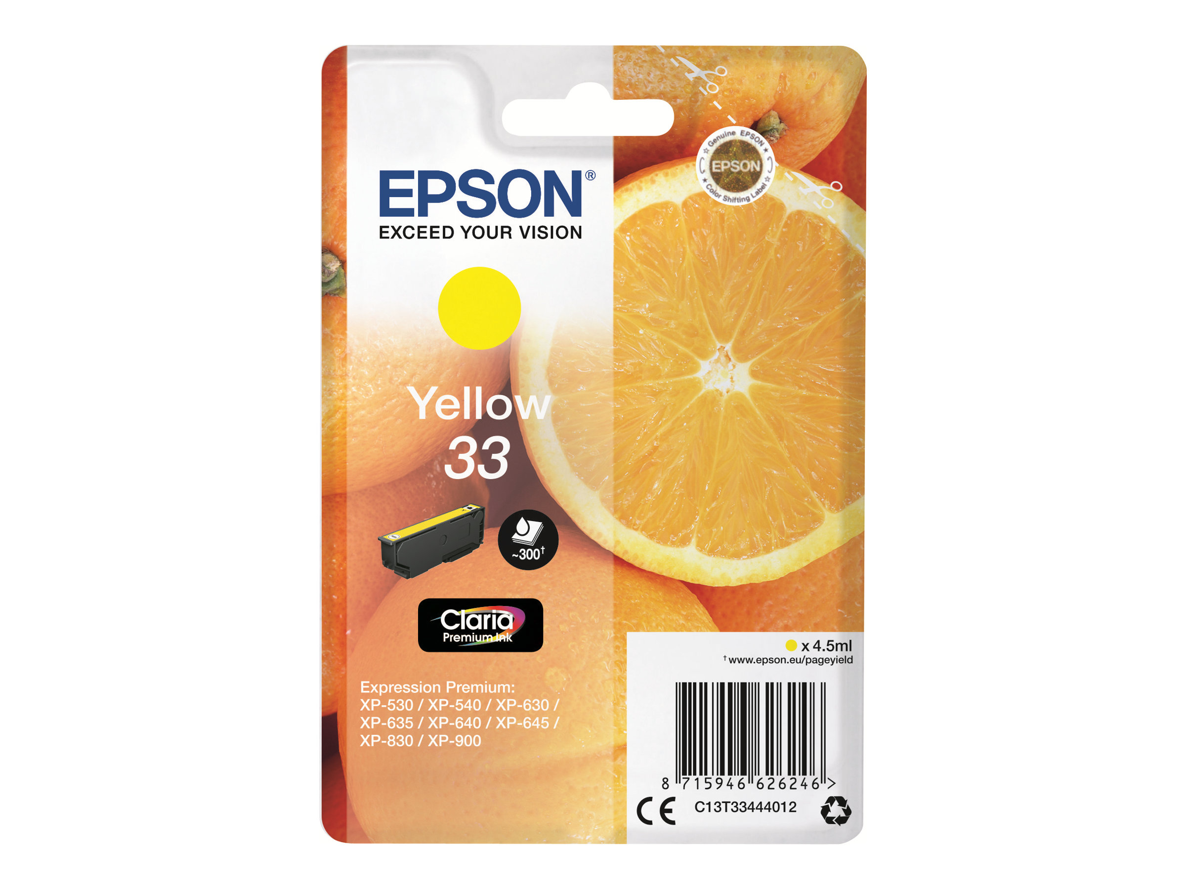 Epson 33 - 4.5 ml - Gelb - original - Blisterverpackung - Tintenpatrone