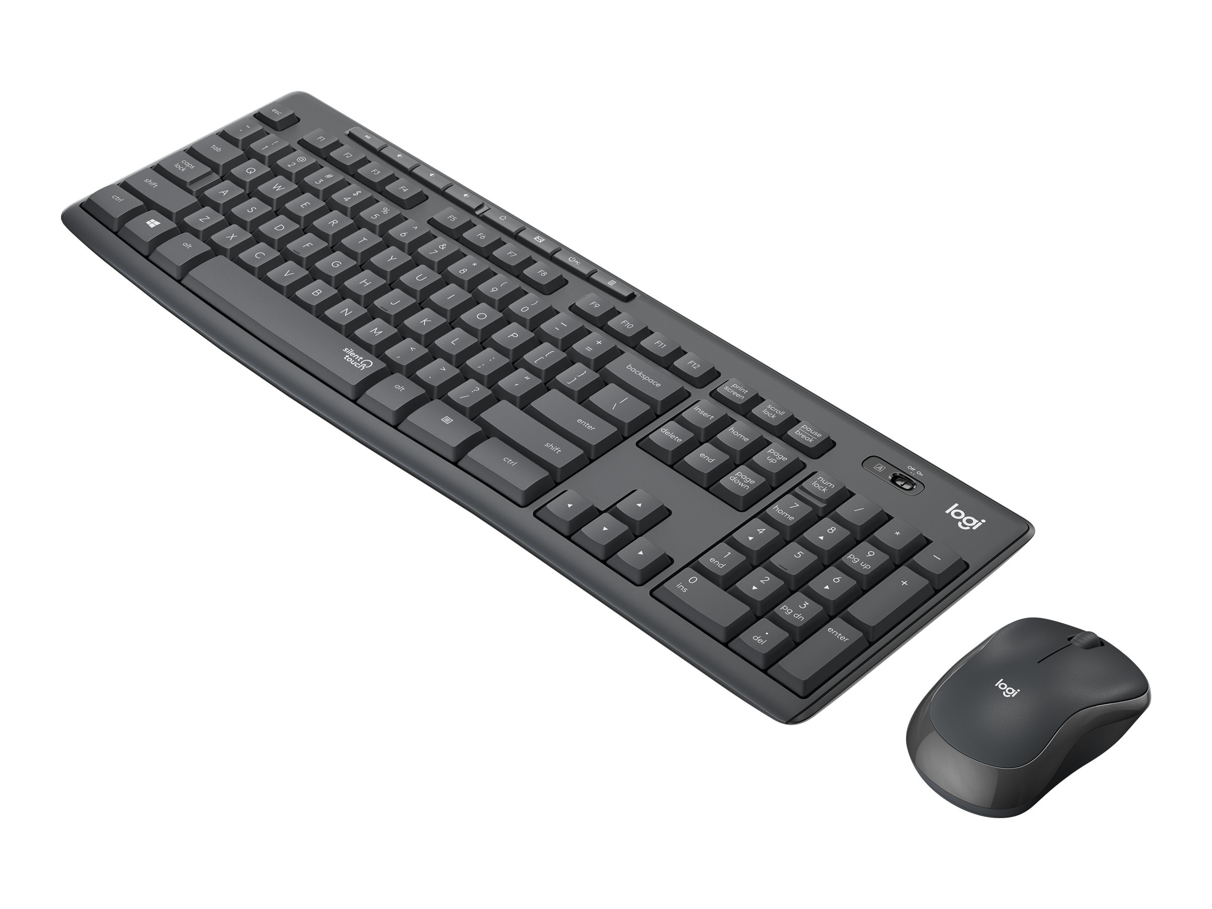 Logitech MK295 Silent - Tastatur-und-Maus-Set - kabellos - 2.4 GHz - Pan-Nordic - Graphite