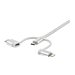 StarTech.com USB Lightning Kabel - USB-C Micro-B Laddekabel - 1m - geflochten - Silber - USB auf Lightning Kabel
