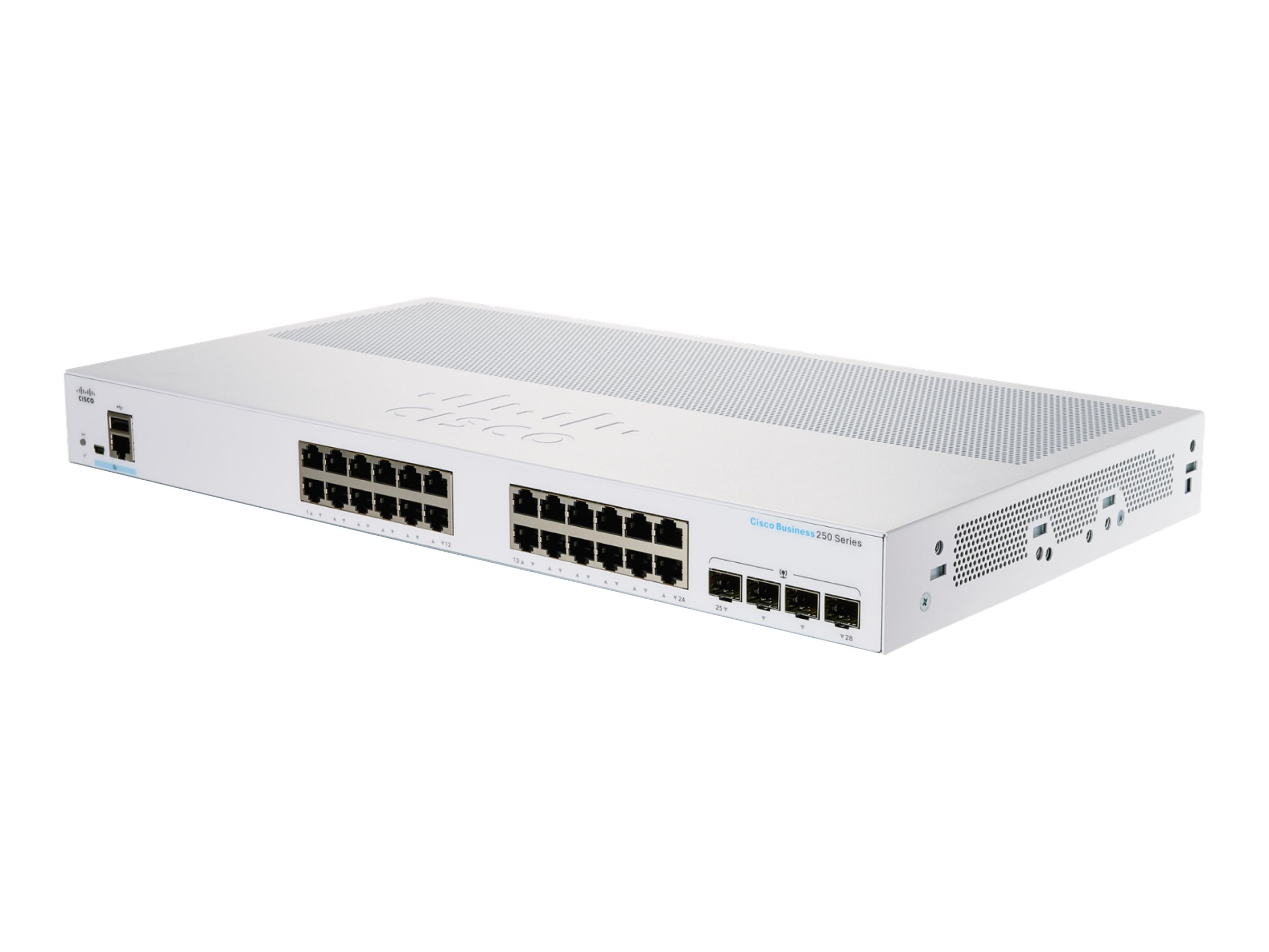Cisco Business 250 Series CBS250-24PP-4G - Switch - L3 - Smart - 24 x 10/100/1000 (PoE+) + 4 x Gigabit SFP - an Rack montierbar