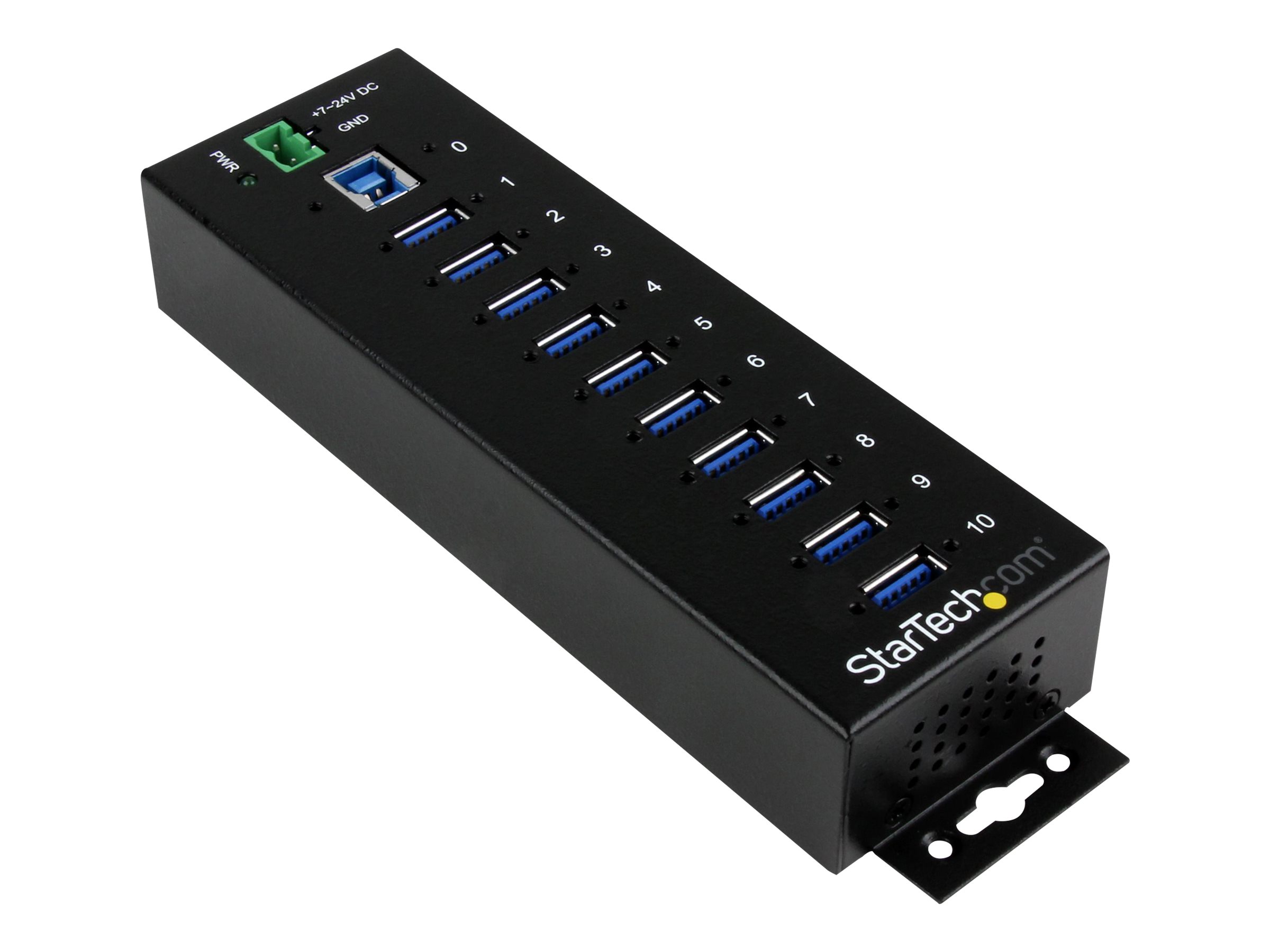 StarTech.com 10 Port Industrieller USB 3.0 Hub - ESD und berspannungsschutz - DIN Tragschienen oder Oberflchen montierbar - Hu