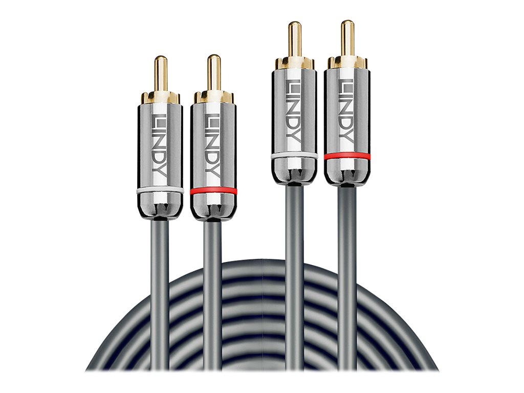 Lindy Cromo Line - Audiokabel - RCA männlich zu RCA männlich - 50 cm - Anthrazit - rund