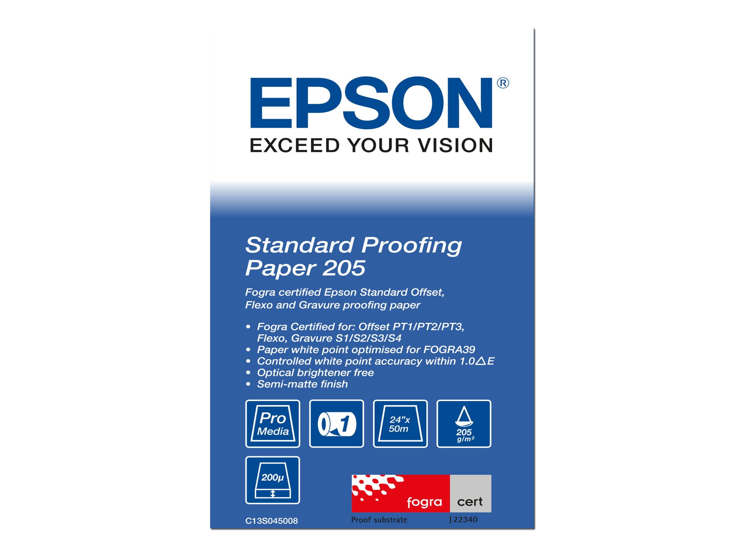 Epson Proofing Paper Standard - Rolle A1 (61,0 cm x 50 m) 1 Rolle(n) Proofing-Papier - fr SureColor SC-P10000, P20000, P6000, P