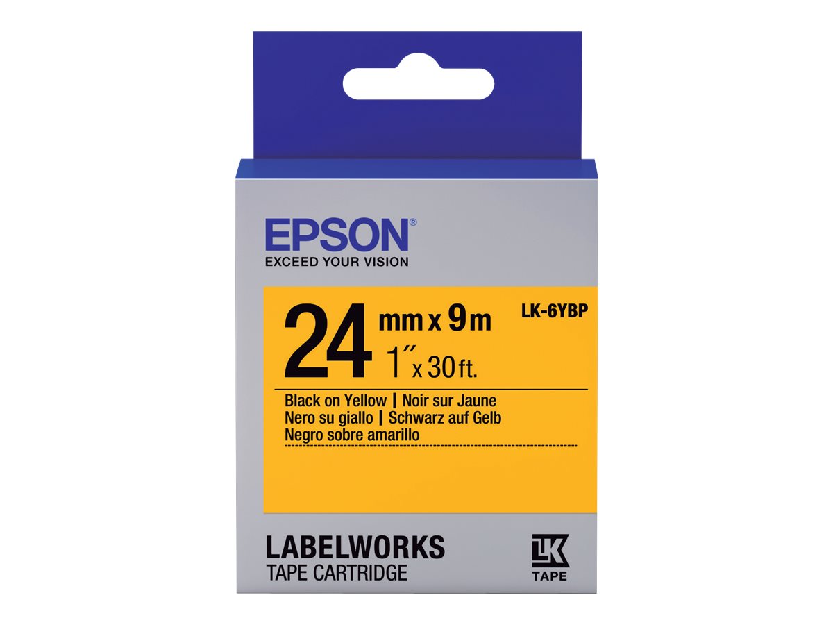 Epson LabelWorks LK-6YBP - Schwarz auf Gelb - Rolle (2,4 cm x 9 m) 1 Kassette(n) Etikettenband - fr LabelWorks LW-1000, LW-600,