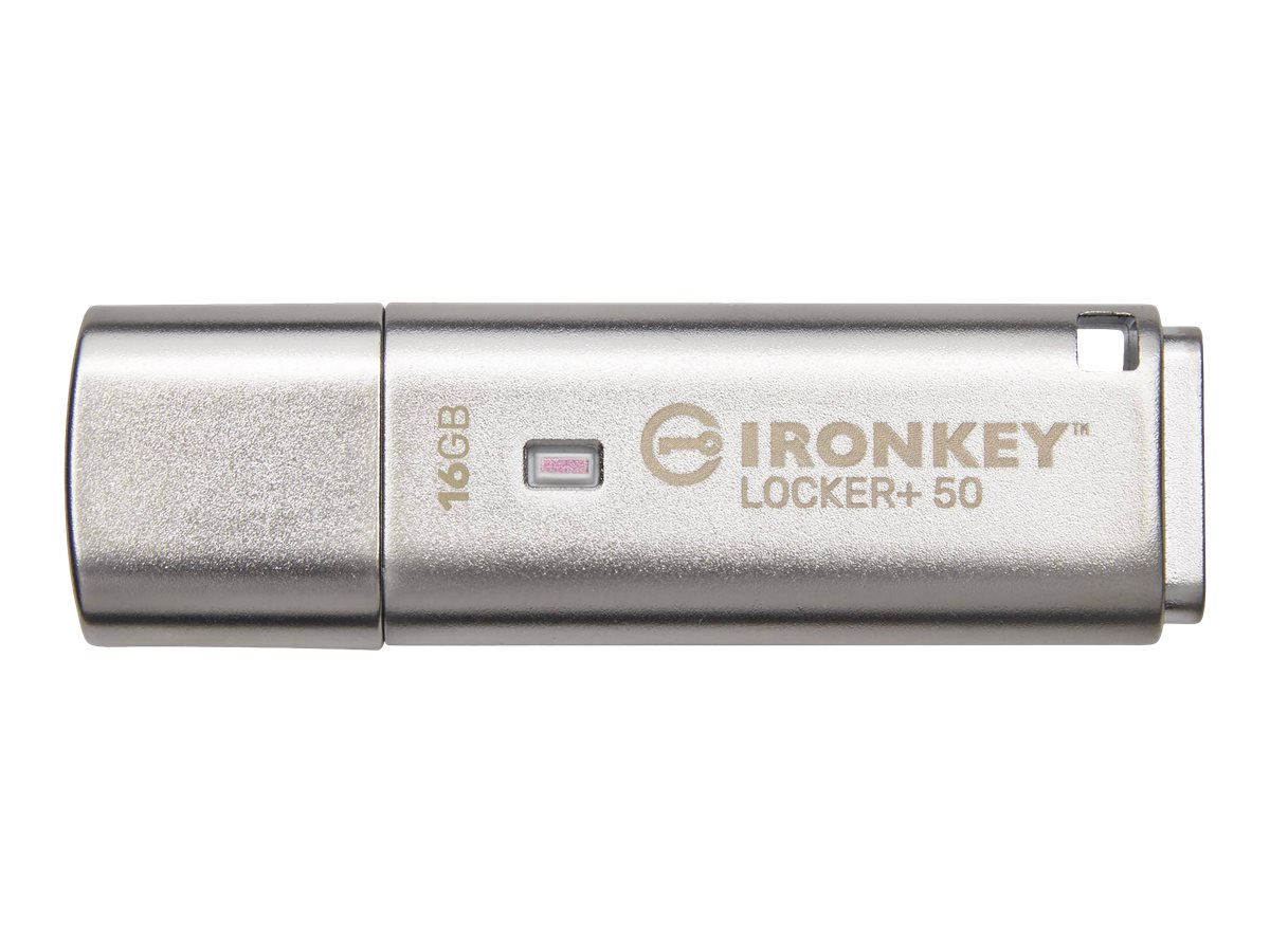 Kingston IronKey Locker+ 50 - USB-Flash-Laufwerk - verschlsselt - 16 GB - USB 3.2 Gen 1