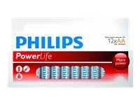 Philips Power Life LR6P12W - Batterie 12 x AA-Typ - Alkalisch