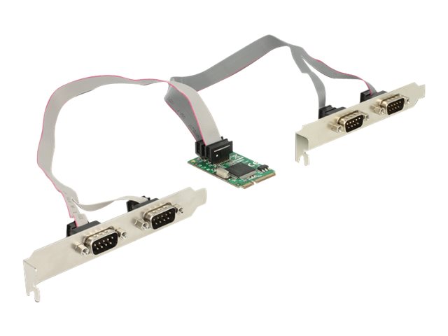 DeLock MiniPCIe I/O PCIe full size 4 x Serial RS-232 - Serieller Adapter - PCIe 1.1 Mini Card - RS-232 x 4