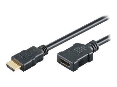 M-CAB HDMI Hi-Speed Kabel with Ethernet - HDMI-Verlngerungskabel mit Ethernet - HDMI mnnlich zu HDMI weiblich - 5 m - Schwarz