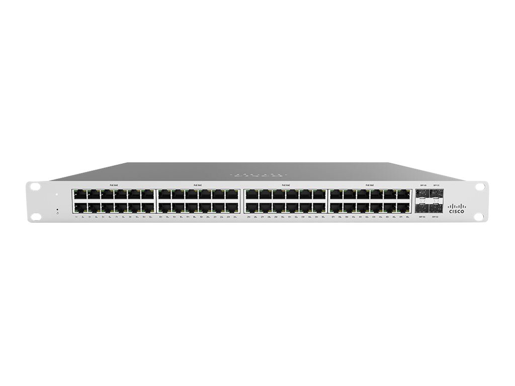 Cisco Meraki Cloud Managed MS120-48LP - Switch - managed - 48 x 10/100/1000 (PoE) + 4 x Gigabit SFP - Desktop, an Rack montierba