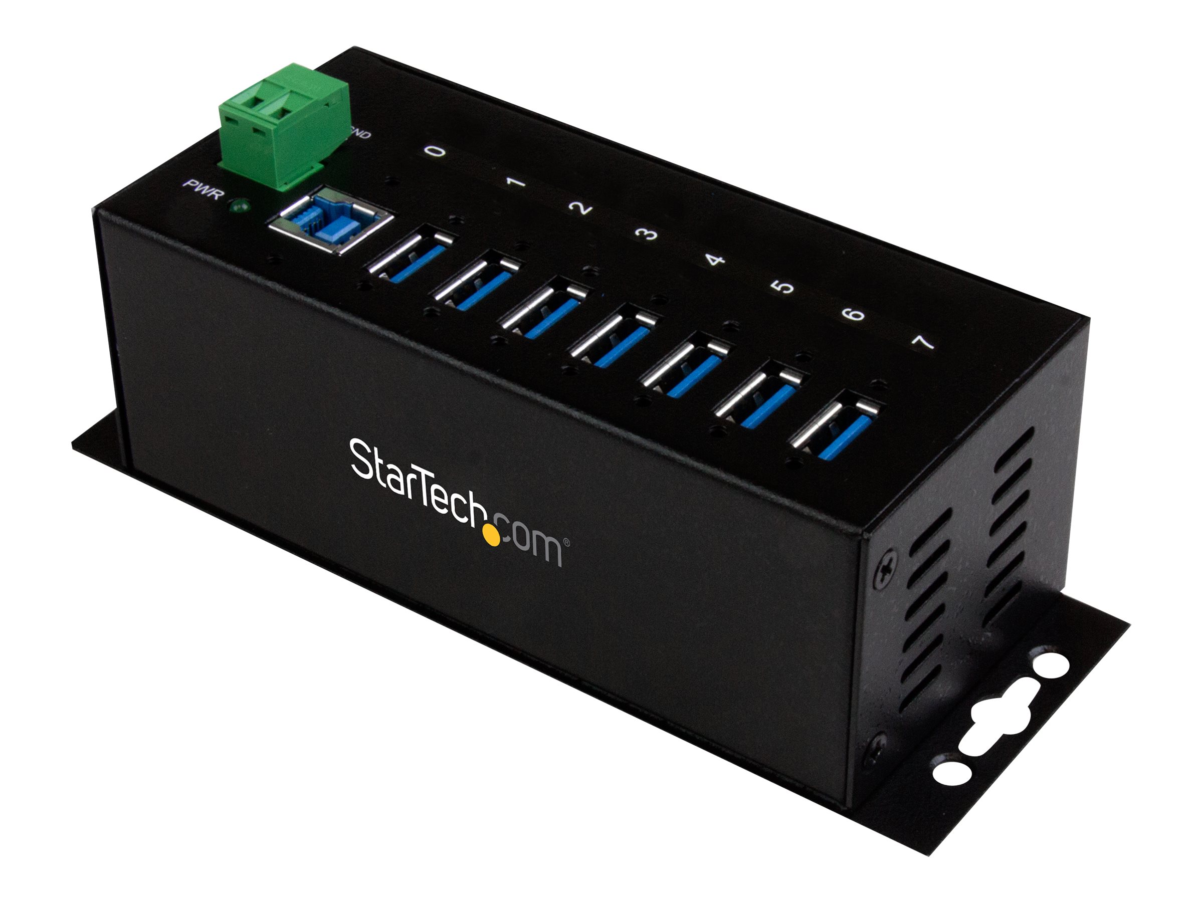 StarTech.com Industrieller 7 Port USB 3.0 Hub mit berspannungsschutz - USB Hub zur Klemmleisten / DIN-Schienen Montage - Hub - 