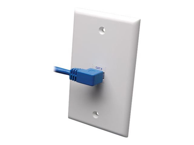 Eaton Tripp Lite Series Left-Angle Cat6 Gigabit Molded UTP Ethernet Cable (RJ45 Left-Angle M to RJ45 M), Blue, 10 ft. (3.05 m) -