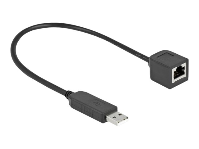 Delock - Serieller Adapter - USB (M) zu RJ-45 (W) - 25 cm - USB / USB 2.0 / EIA-232 - Schwarz