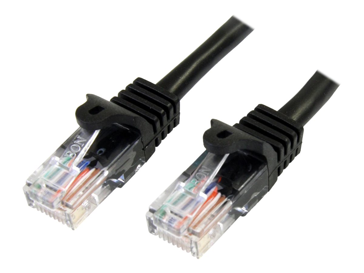 StarTech.com 0,5m Cat5e Ethernet Netzwerkkabel Snagless mit RJ45 - Cat 5e UTP Kabel - Schwarz - Patch-Kabel - RJ-45 (M) zu RJ-45