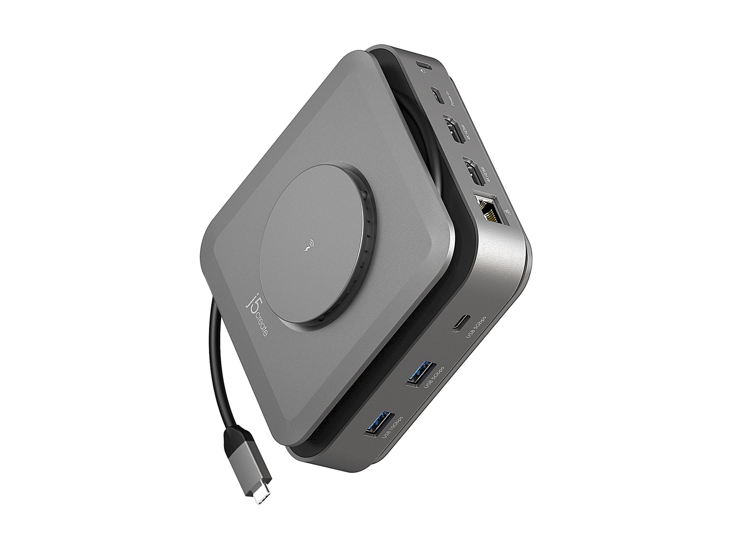 j5create - Docking station + wireless charger - USB-C 3.1 - HDMI - 1GbE
