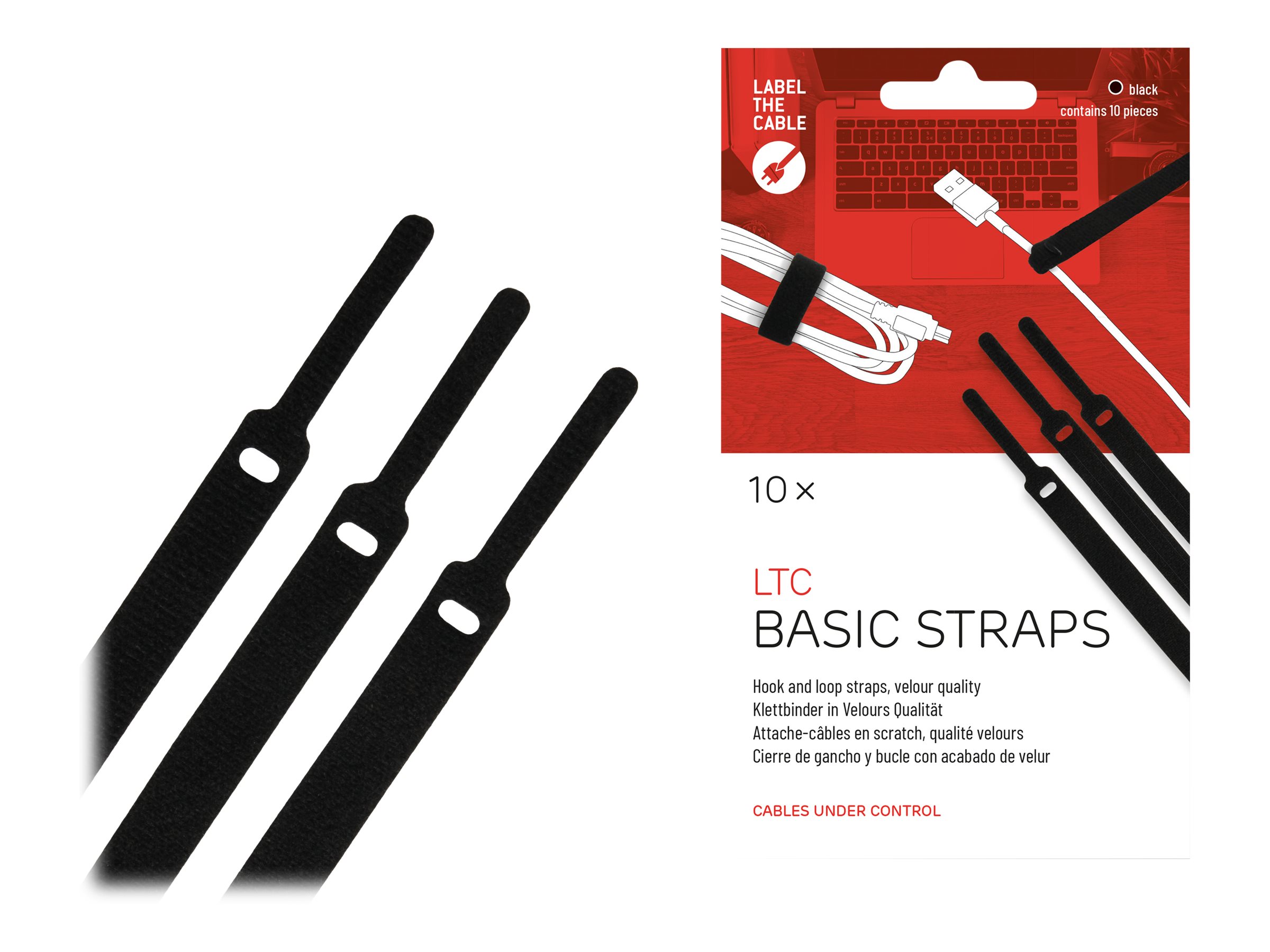 LTC BASIC STRAPS - Kabelbinder - 17 cm - Schwarz (Packung mit 10)