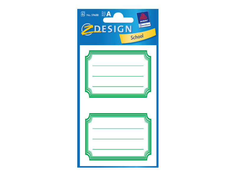 Avery Zweckform Z-Design School - Papier - selbstklebend - 76 x 120 mm 12 Etikett(en) (6 Bogen x 2) Etiketten