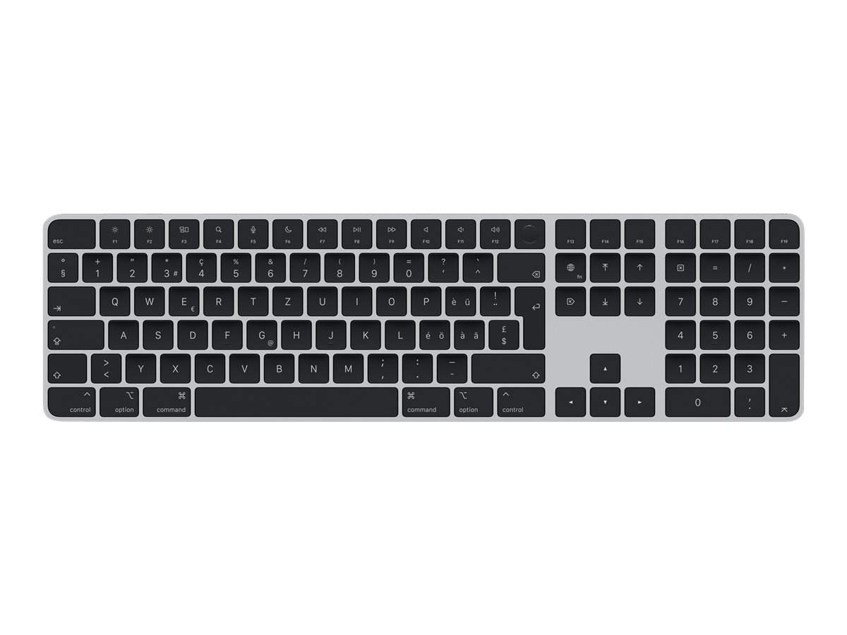 Apple Magic Keyboard with Touch ID and Numeric Keypad - Tastatur - Bluetooth, USB-C - QWERTZ - Schweiz - black keys