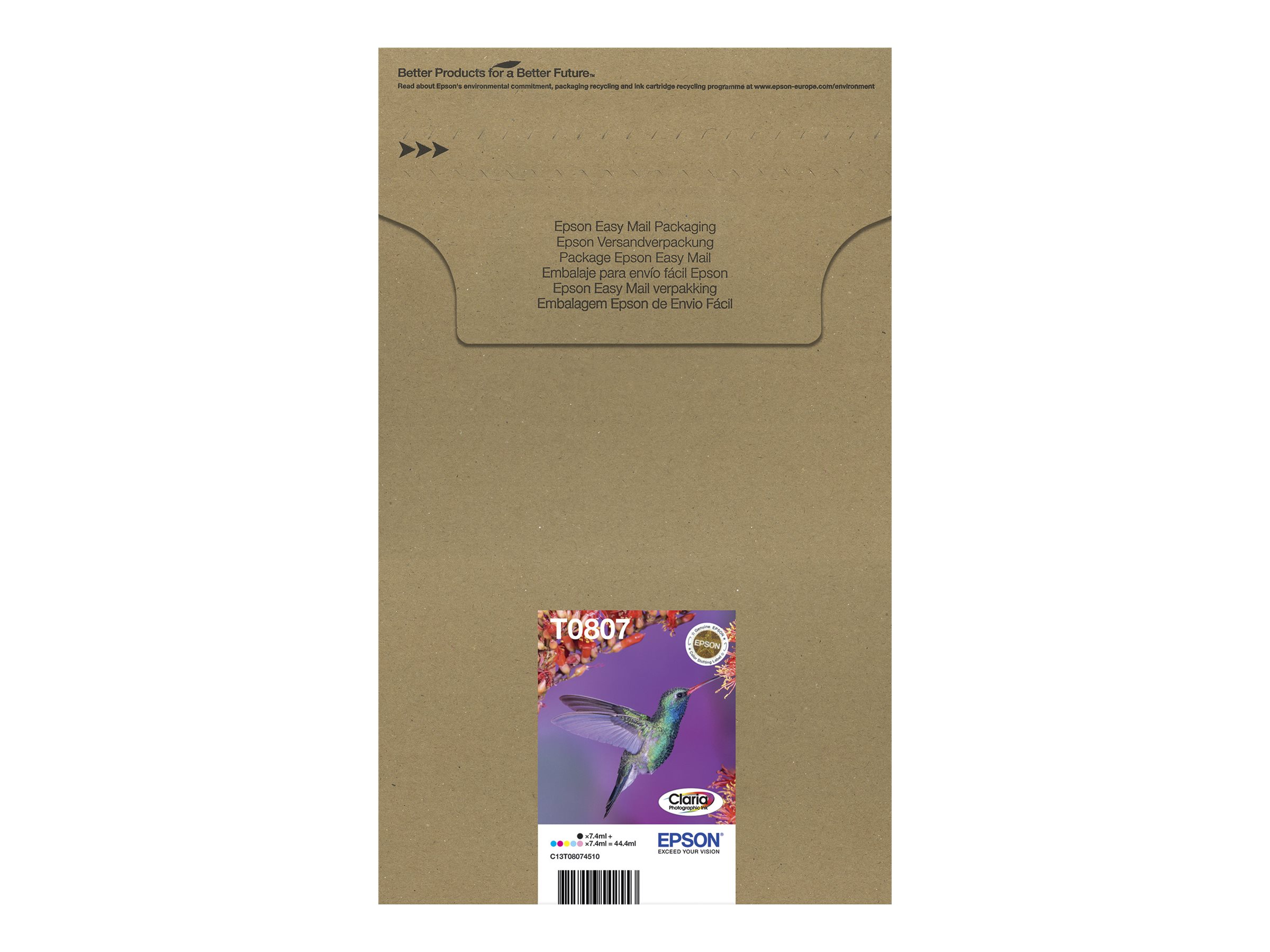 Epson T0807 Easy Mail Packaging - 6er-Pack - Schwarz, Gelb, Cyan, Magenta, hellmagentafarben, hell Cyan - Original - Box - Tinte