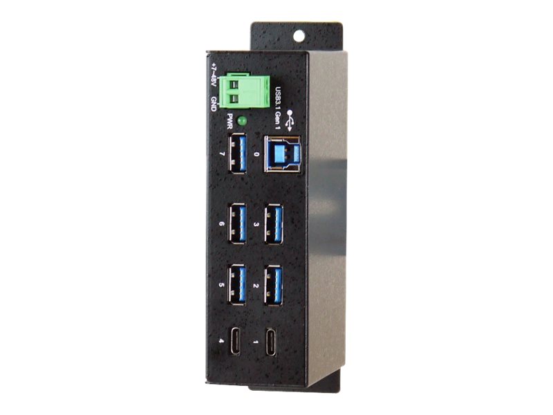 Exsys EX-1197HMS - Hub - 7 x USB 3.1 Gen 1 - an DIN-Schiene montierbar - Gleichstrom