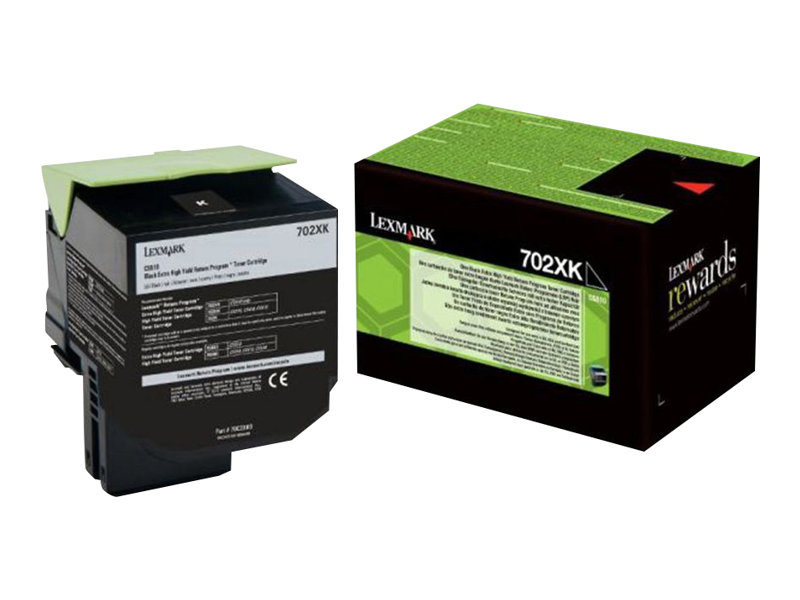 Lexmark 702XK - Besonders hohe Ergiebigkeit - Schwarz - Original - Tonerpatrone LCCP, LRP - fr Lexmark CS510de, CS510dte