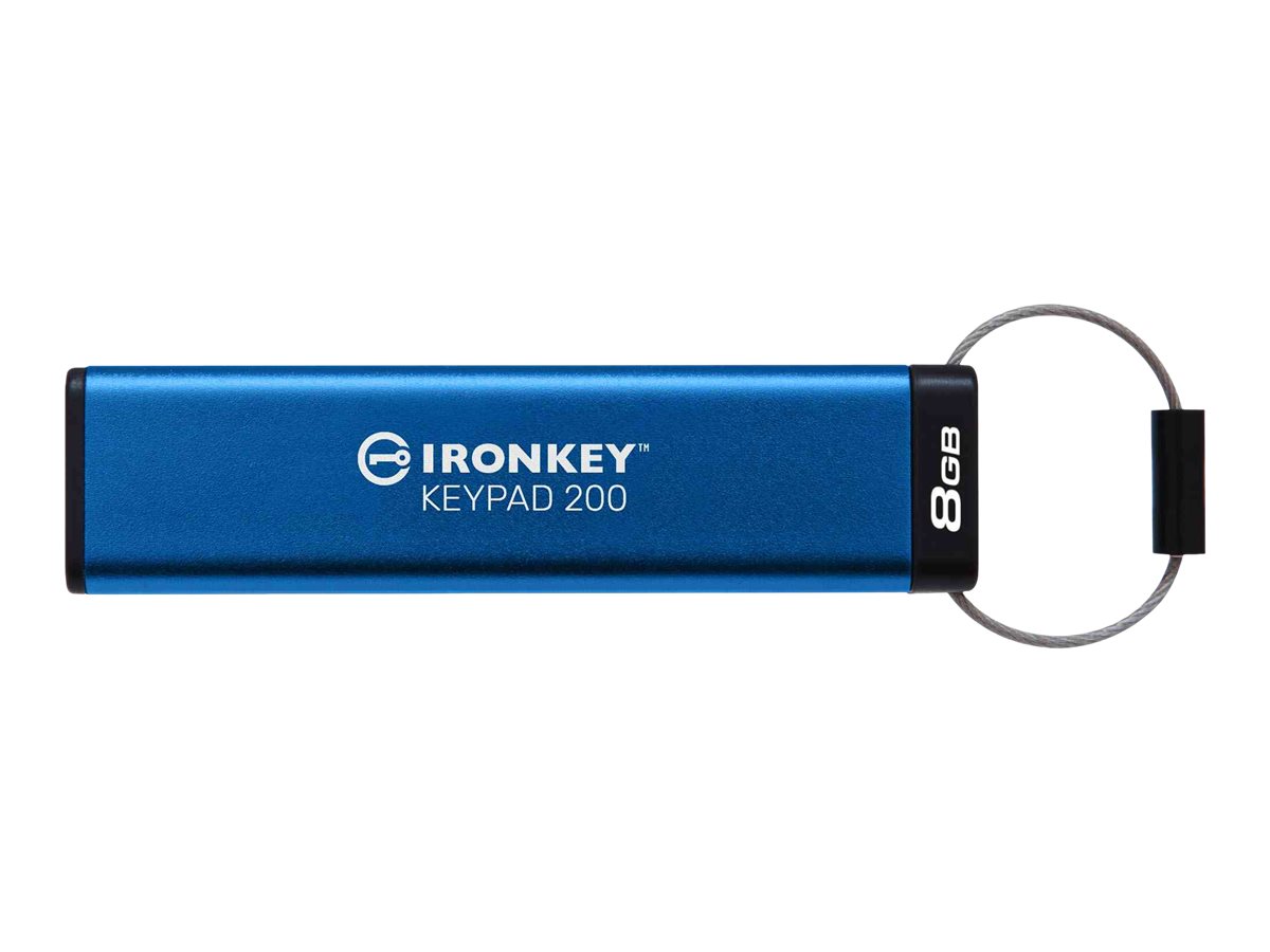 Kingston IronKey Keypad 200 - USB-Flash-Laufwerk - verschlsselt - 8 GB - USB 3.2 Gen 1