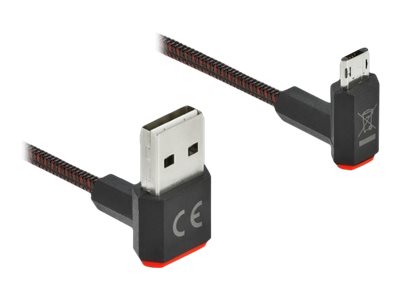 Delock Easy - USB-Kabel - USB (M) nach oben/unten abgewinkelt, doppelseitig zu Micro-USB Typ B (M) nach oben/unten abgewinkelt, 