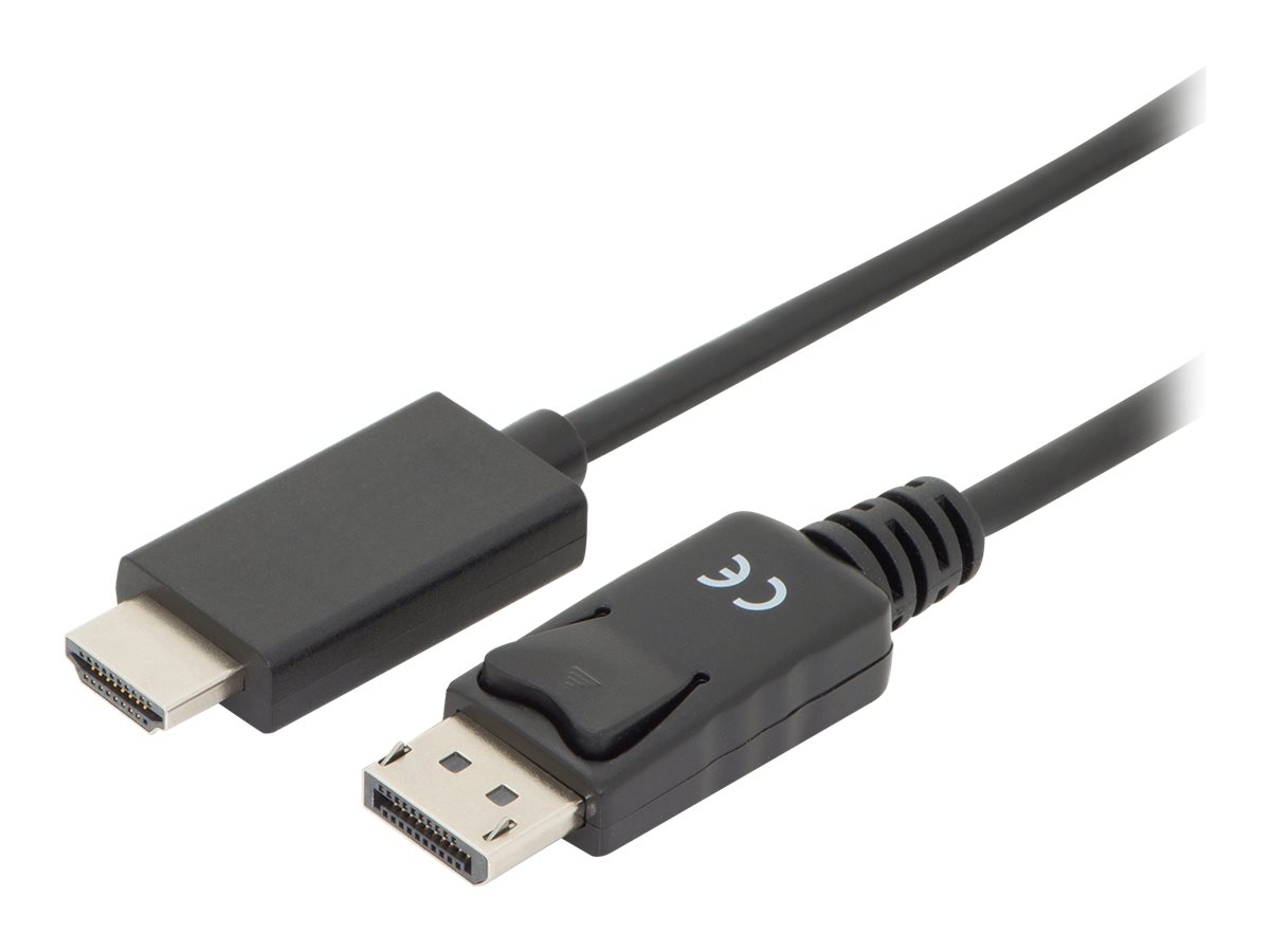 ASSMANN - Adapterkabel - DisplayPort mnnlich Verriegelung zu HDMI mnnlich - 1 m - Dreifachisolierung - Schwarz