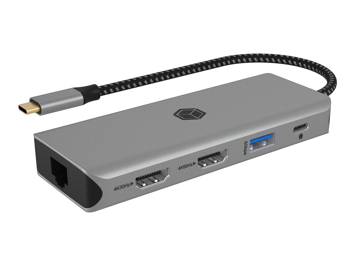 ICY BOX IB-DK4012-CPD - Dockingstation - USB-C 3.2 Gen 2 - 2 x HDMI - 1GbE