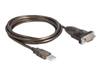 Delock - Kabel USB / seriell - USB (M) zu DB-9 (M) schraubbar - 1.5 m - durchsichtig schwarz