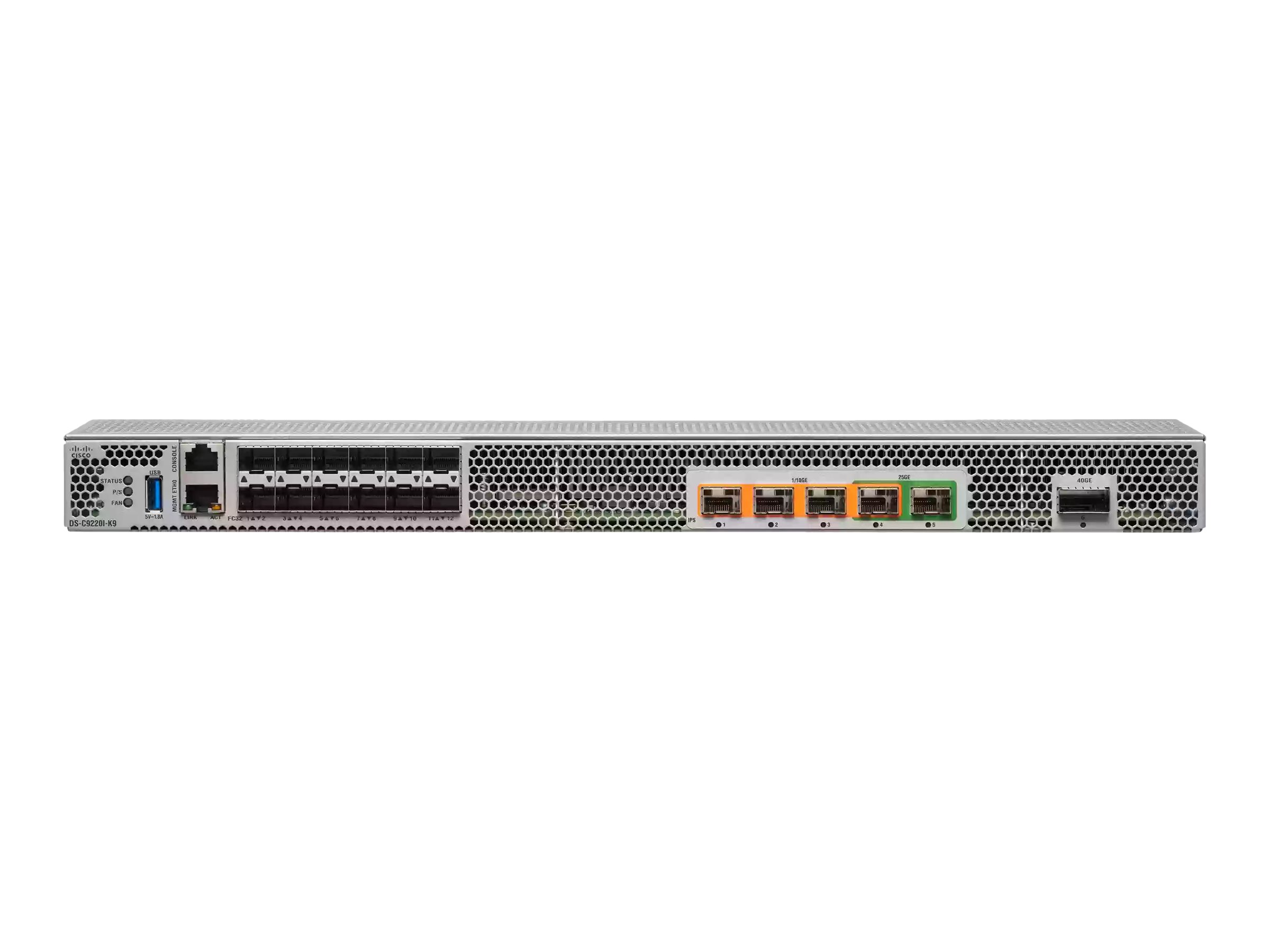 HPE StoreFabric C-series SN6640C Multiservice Switch - Switch - 12 x 32Gb Fibre Channel SFP+ + 4 x 10 Gigabit FCIP + 2 x 25 Giga