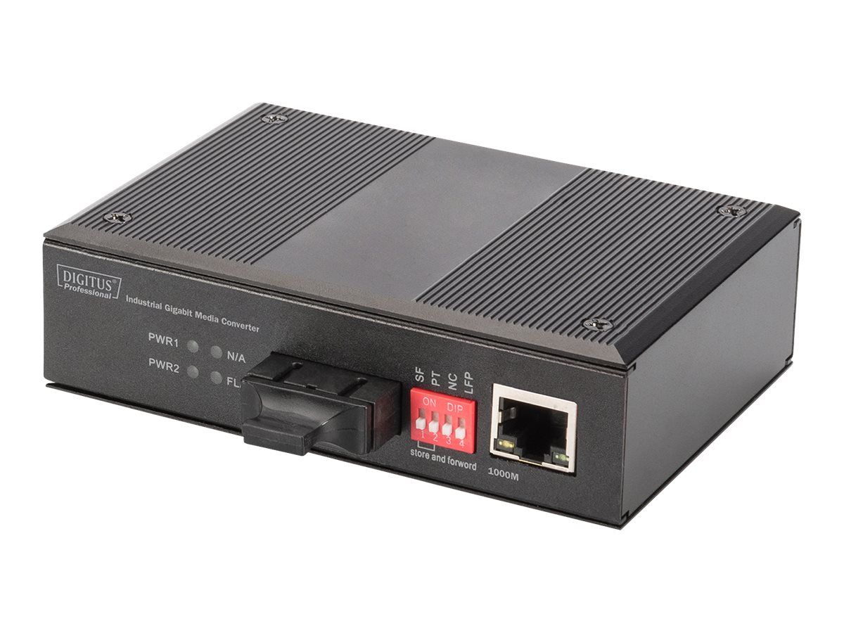DIGITUS Professional DN-652101 - Medienkonverter - GigE - 10Base-T, 1000Base-SX, 100Base-TX, 1000Base-T - RJ-45 / SC multi-mode 