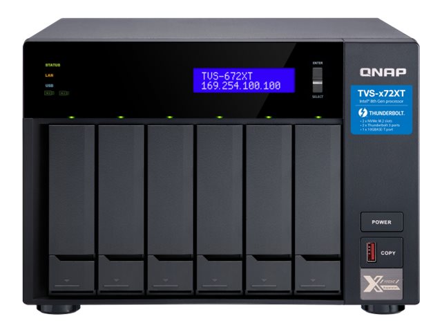QNAP TVS-672XT - NAS-Server - 6 Schchte - SATA 6Gb/s - RAID RAID 0, 1, 5, 6, 10, 50, JBOD - RAM 8 GB