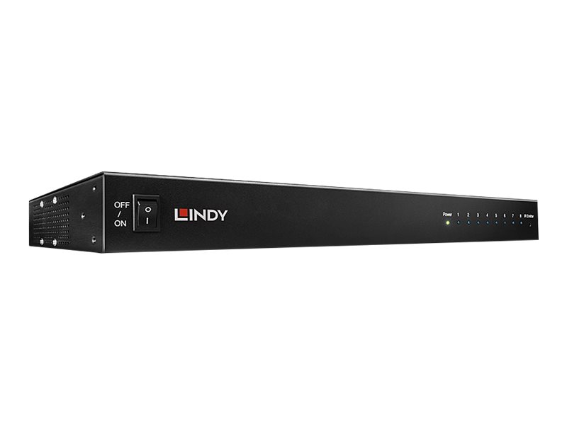 LINDY C6 HDMI Splitter Extender with HDBaseT Technology - Video-/Audio-/Infrarot-Übertrager - 8 Anschlüsse - bis zu 100 m