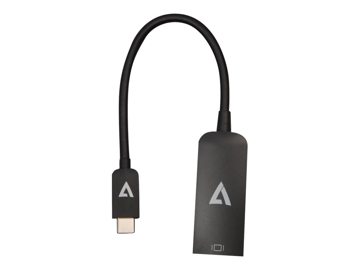 V7 - Videoadapter - 24 pin USB-C (M) zu DisplayPort (M) - Thunderbolt 3 / DisplayPort 1.4 - Support von 8K 30 Hz - Schwarz