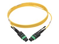 Eaton Tripp Lite Series MTP/MPO (APC) Singlemode Patch Cable (F/F), 12 Fiber, 40/100 GbE, QSFP+ 40GBASE-PLR4, Plenum, Push/Pull 