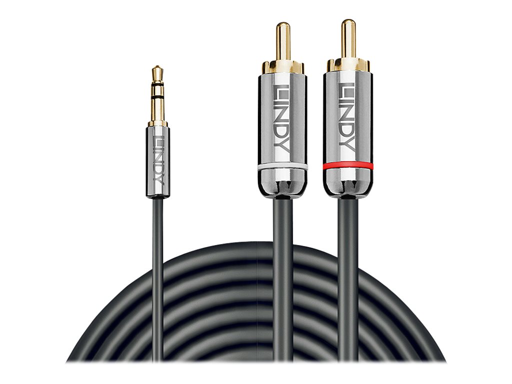 Lindy Cromo Line - Audiokabel - Stereo Mini-Klinkenstecker männlich zu RCA männlich - 3 m - Anthrazit - rund