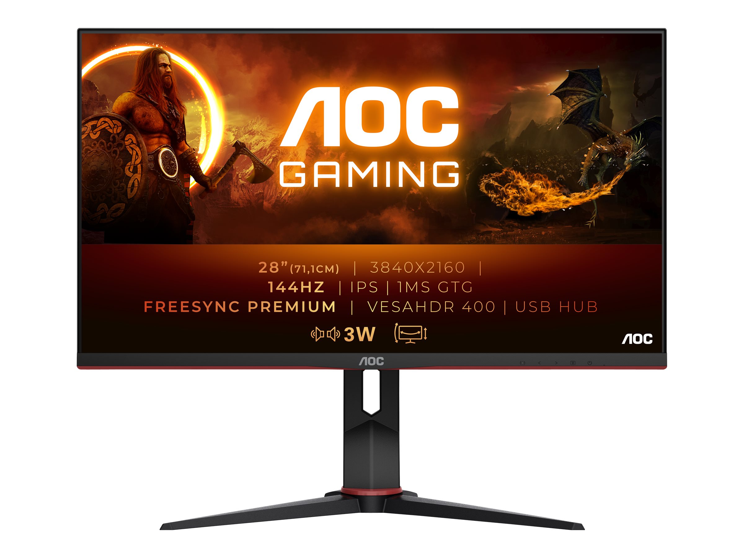 AOC Gaming U28G2XU/BK - LED-Monitor - Gaming - 71.1 cm (28