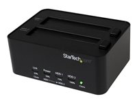 StarTech.com Dual Bay Hard Drive Duplicator and Eraser, Standalone HDDSSD ClonerCopier, USB 3.0 to SATA Docking Station, Hard Di