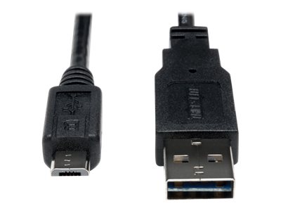 Eaton Tripp Lite Series Universal Reversible USB 2.0 Cable, 28/24AWG (Reversible A to 5Pin Micro B M/M), 1 ft. (0.31 m) - USB-Ka