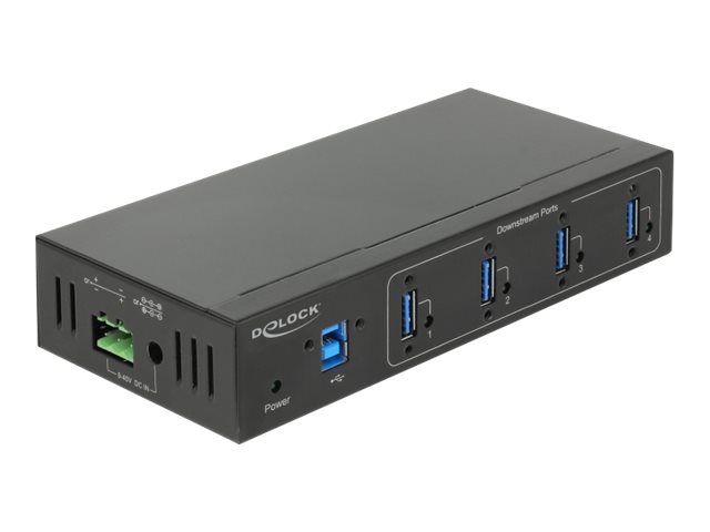 Delock External Industry Hub 4 x USB 3.0 Type-A with 15 kV ESD protection - Hub - 4 x SuperSpeed USB 3.0 - wandmontierbar - Glei