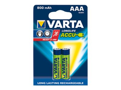 Varta Longlife - Batterie 2 x AAA - NiMH - (wiederaufladbar) - 800 mAh