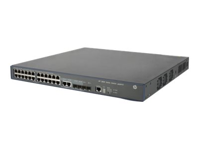 HPE 3600-24-PoE+ v2 EI - Switch - L3 - managed - 24 x 10/100 (PoE+) + 4 x Gigabit SFP + 2 x 1000Base-T (Kombi) - an Rack montier