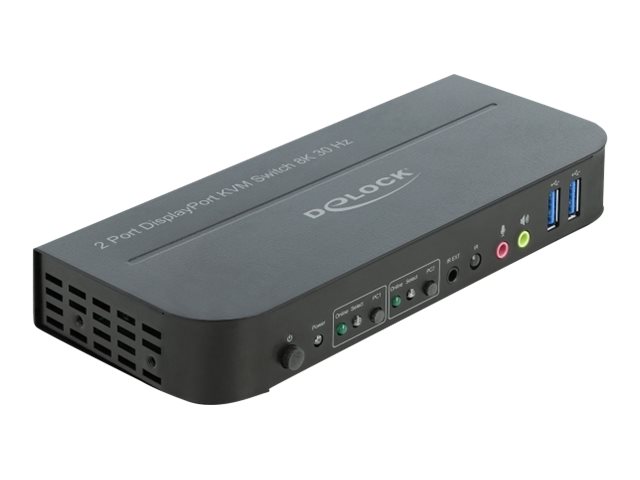 Delock DisplayPort 1.4 KVM Switch 8K 30 Hz with USB 3.0 and Audio - KVM-/Audio-/USB-Switch - 2 x KVM/Audio/USB - 1 lokaler Benut