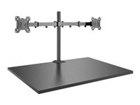 Lindy Dual Display Bracket w/ Pole & Desk Clamp - Befestigungskit - einstellbarer Arm - fr 2 Monitore - Stahl - Schwarz