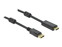 Delock - Adapterkabel - DisplayPort mnnlich Verriegelung zu HDMI mnnlich - 7 m - Dreifachisolierung - Schwarz