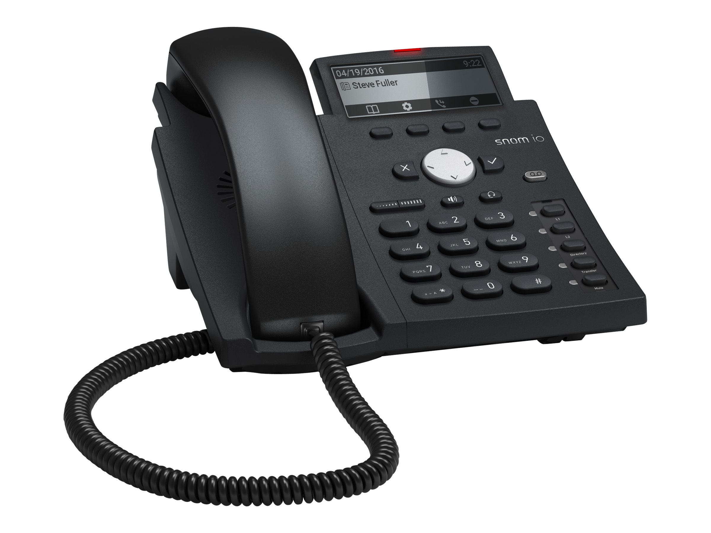 snom D315 - VoIP-Telefon - dreiweg Anruffunktion - SIP - 4 Leitungen - schwarz blau